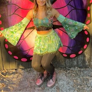 IHeartRaves Fairy Crop top and Skirt Set